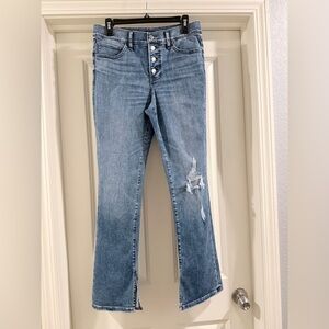 Express Light Blue Straight Leg Jeans